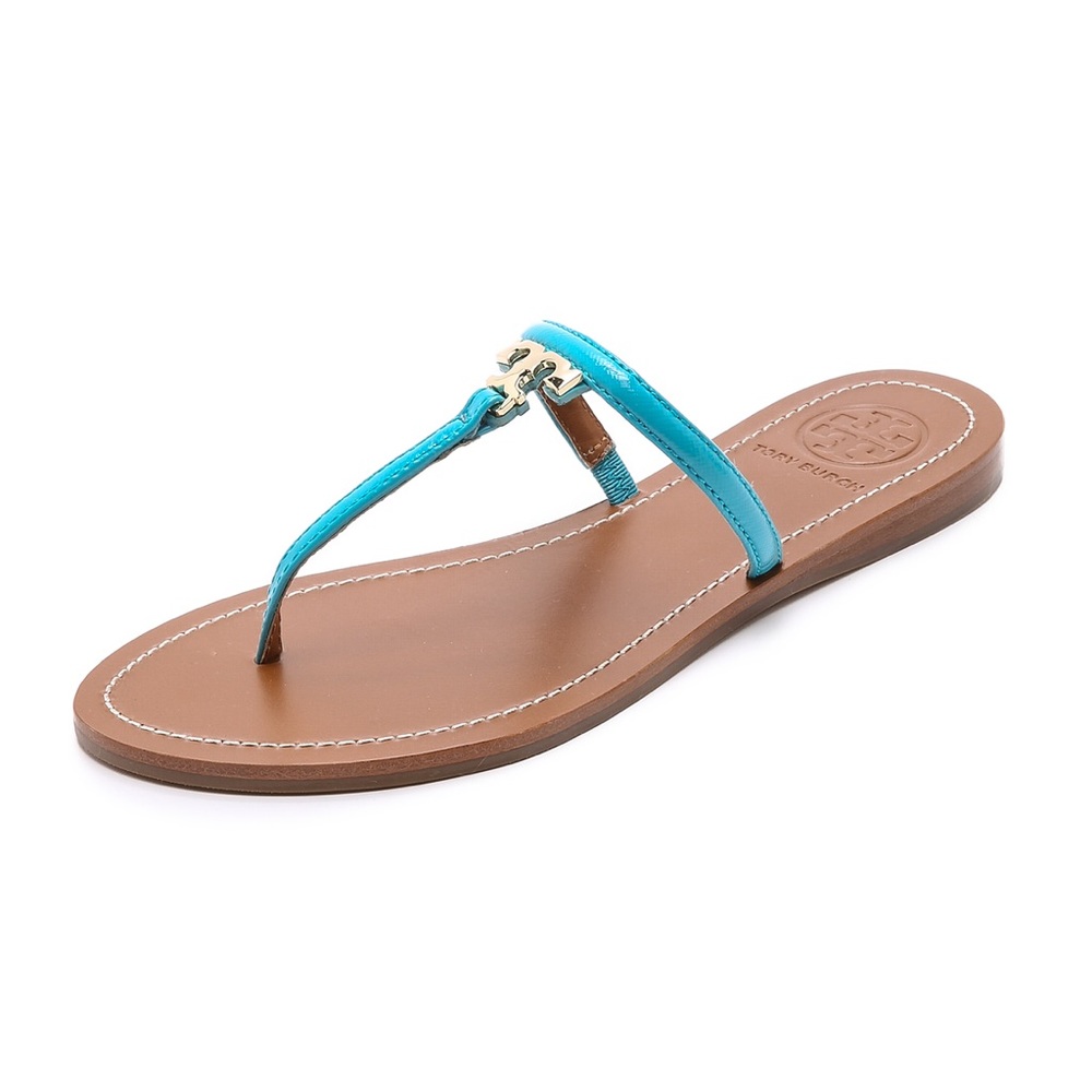 Tory Burch T Sandal. Turquoise size 9m LIKE NEW